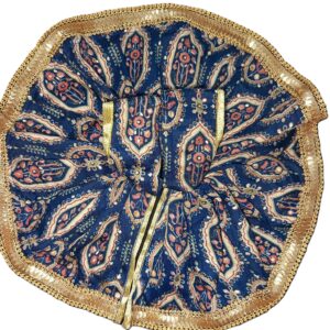 handcrafted royal blue & gold designer laddu gopal poshak