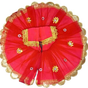 handcrafted red & gold designer laddu gopal poshak